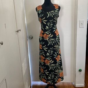 Vintage tropical print maxi dress